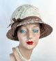 Vintage 60s Taupe and Beige Brimmed Hat by Valerie