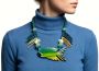 Vintage 80s Chunky Wood Fish Necklace Hand Painted Tropical Statement Jewelry