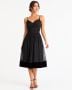 Y2K Black Silk Chiffon Dress Velvet Trim XS 4
