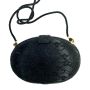 80s Black Lace Clamshell Evening / Shoulder Bag 