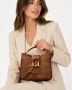 1970s / Early 1980s Brown Ostrich Leather Top Handle Bag