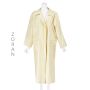 ZORAN Ivory Silk Taffeta Long Open Duster with Big Pockets OSFM