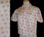 1930s Pink Floral Rayon Satin Bed Jacket, Size S - M 
