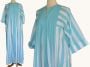 1990 Blue and White Stripe Zip Front Kaftan, Size L - XL